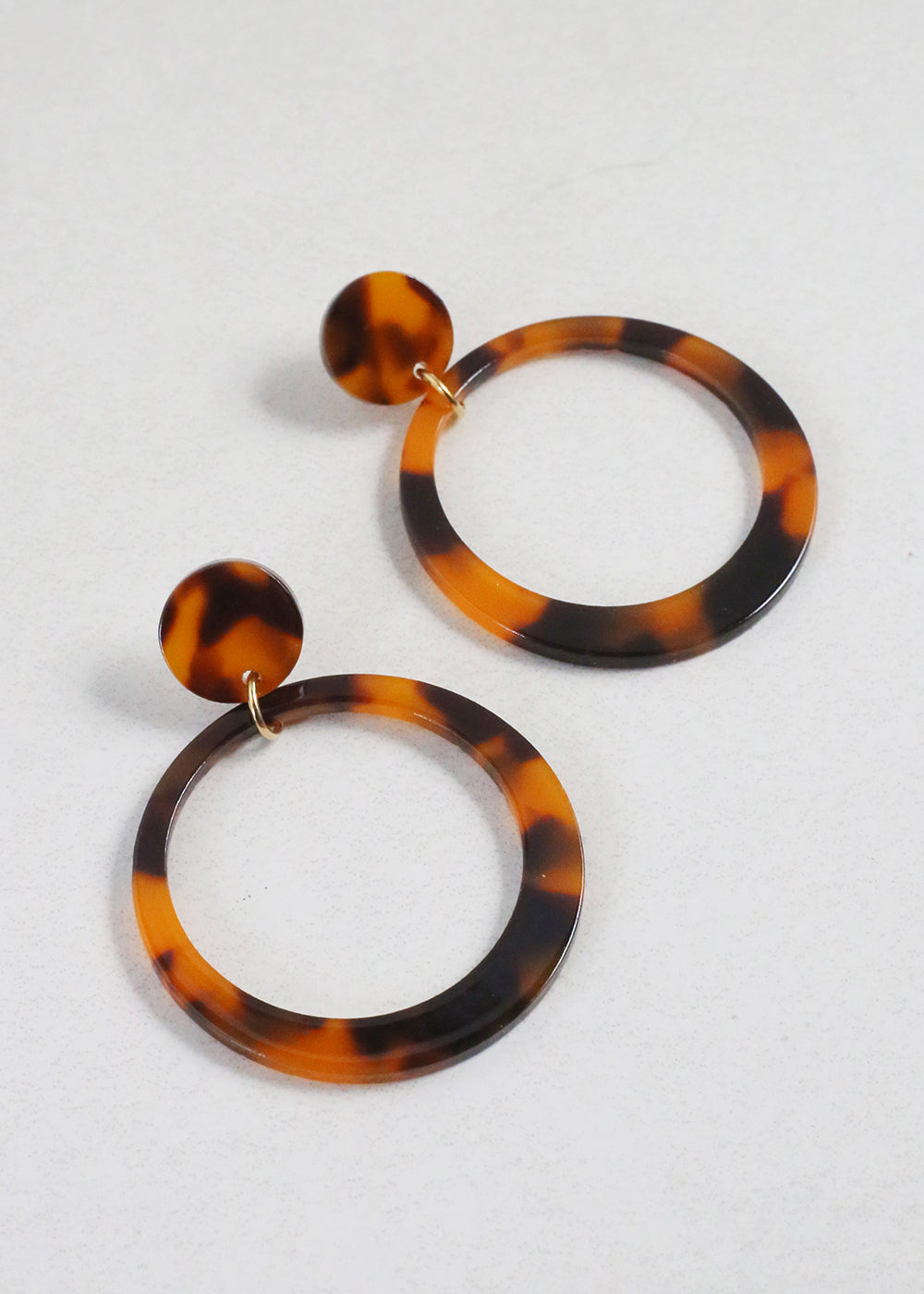 Trendy Marbled Resin Hoop Earrings