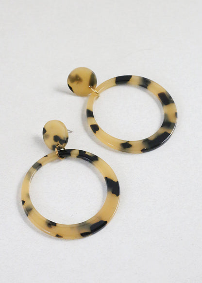 Trendy Marbled Resin Hoop Earrings
