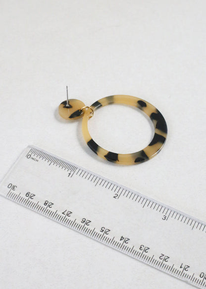 Trendy Marbled Resin Hoop Earrings