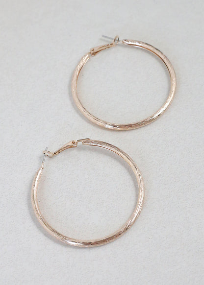 Textured Gold Hoop Earrings
