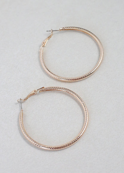 Textured Gold Hoop Earrings