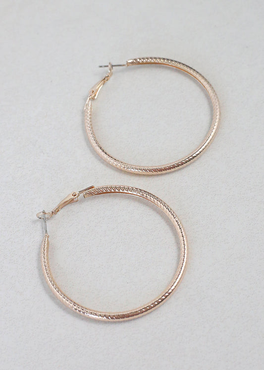 Textured Gold Hoop Earrings