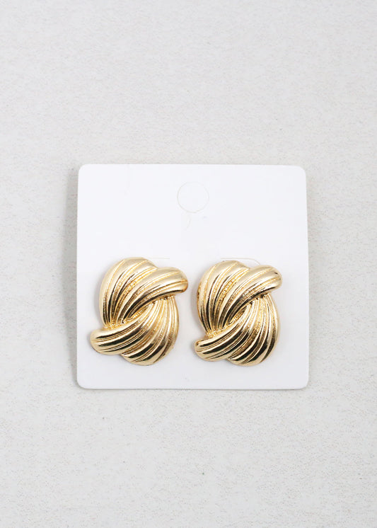 Ribbed Twisted Knot Earrings