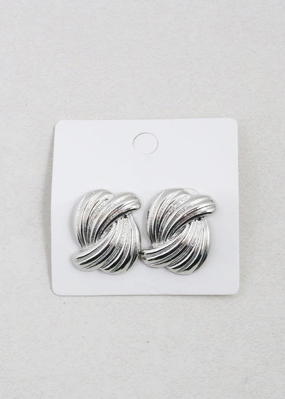 Ribbed Twisted Knot Earrings