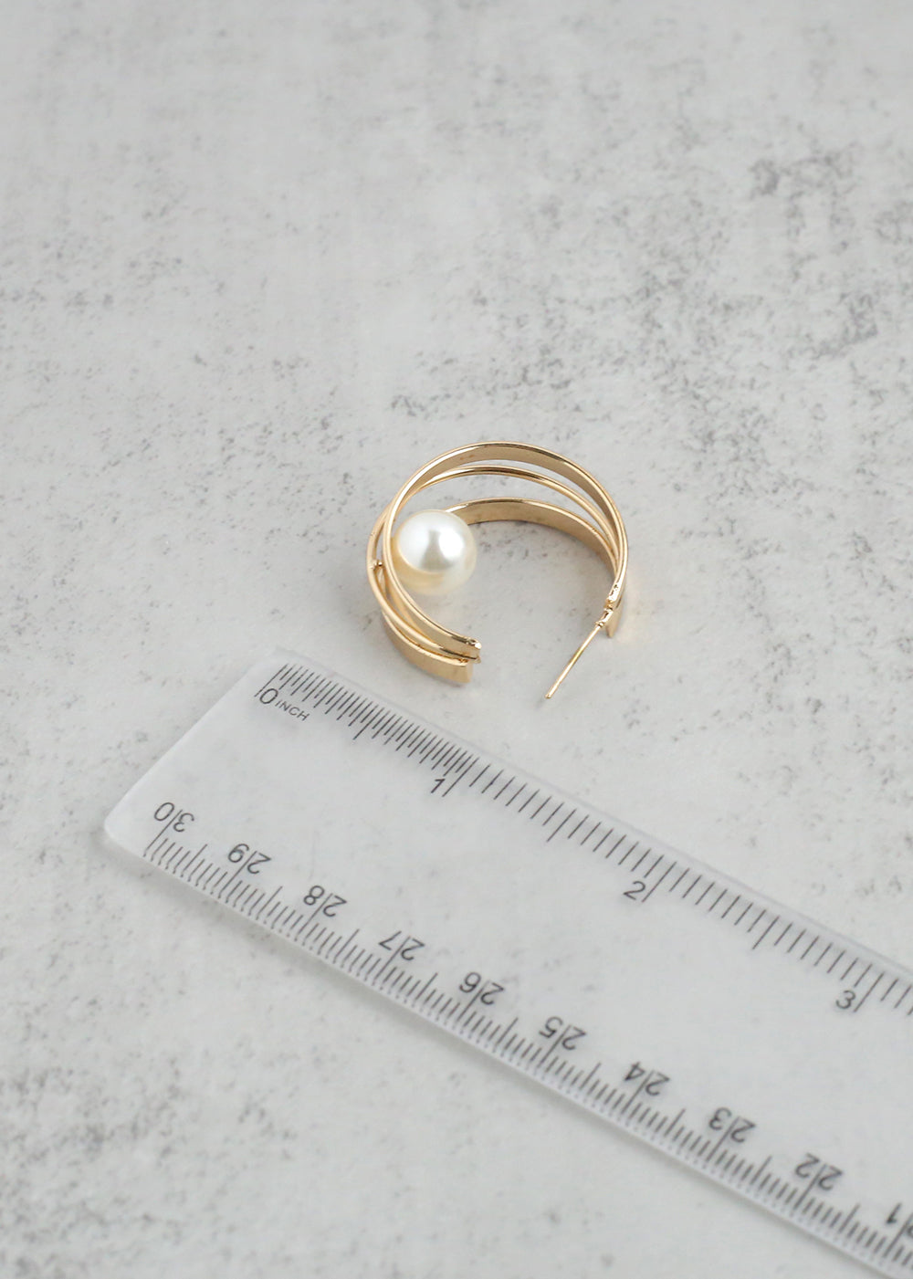 Floating Pearl Hoop Earrings