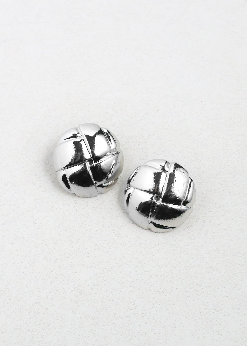 Classic Quilted Button Earrings