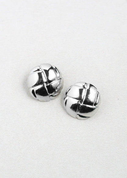 Classic Quilted Button Earrings