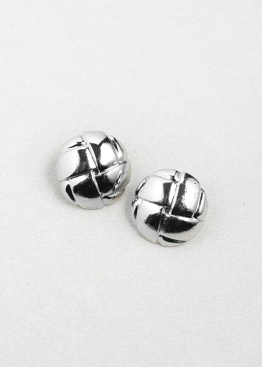Classic Quilted Button Earrings