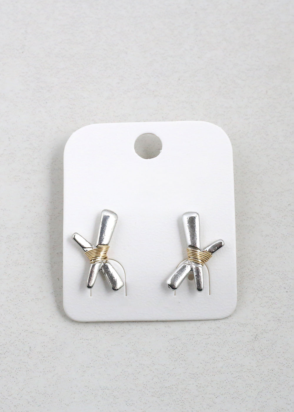Wire Wrapped Hex Stud Earrings