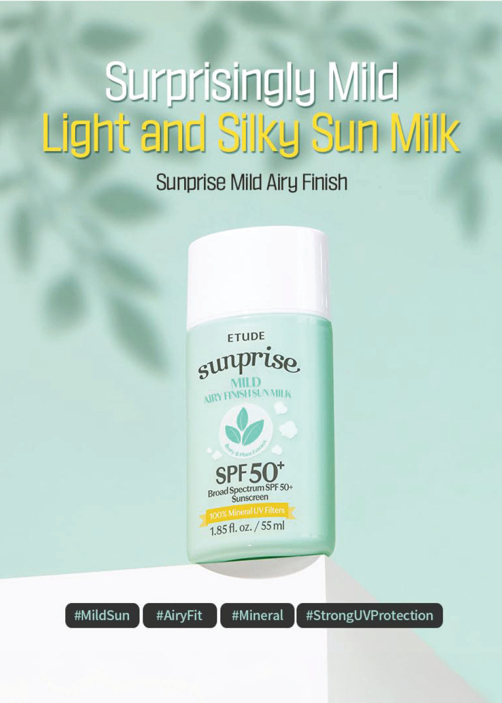 ETUDE Sunprise Mild Airy Finish Sun Milk SPF 50+ PA++++ 55ml