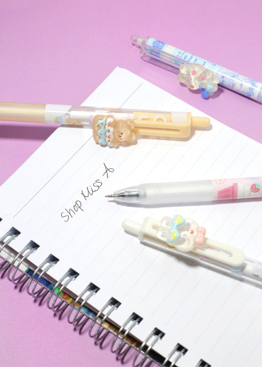 Official Key Items Bear + Bunny Fine Tip Pens