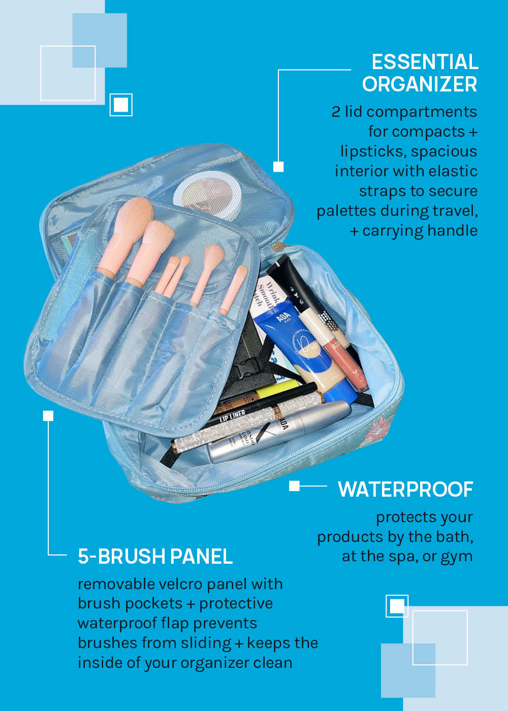 a2o Lab Floral Travel Vanity Case
