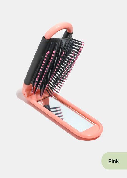 AOA Foldable Travel Hairbrush + Mirror
