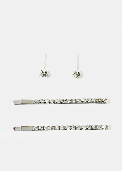 Classic Hair Clip & Earrings Set