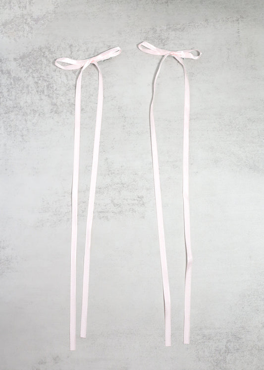 2 PC Long Thin Bow Hairclips