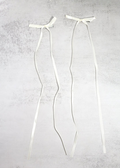 2 PC Long Thin Bow Hairclips