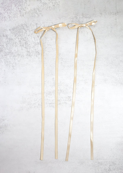 2 PC Long Thin Bow Hairclips
