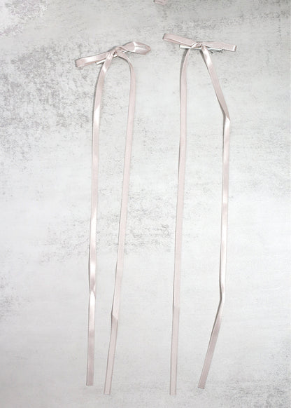 2 PC Long Thin Bow Hairclips
