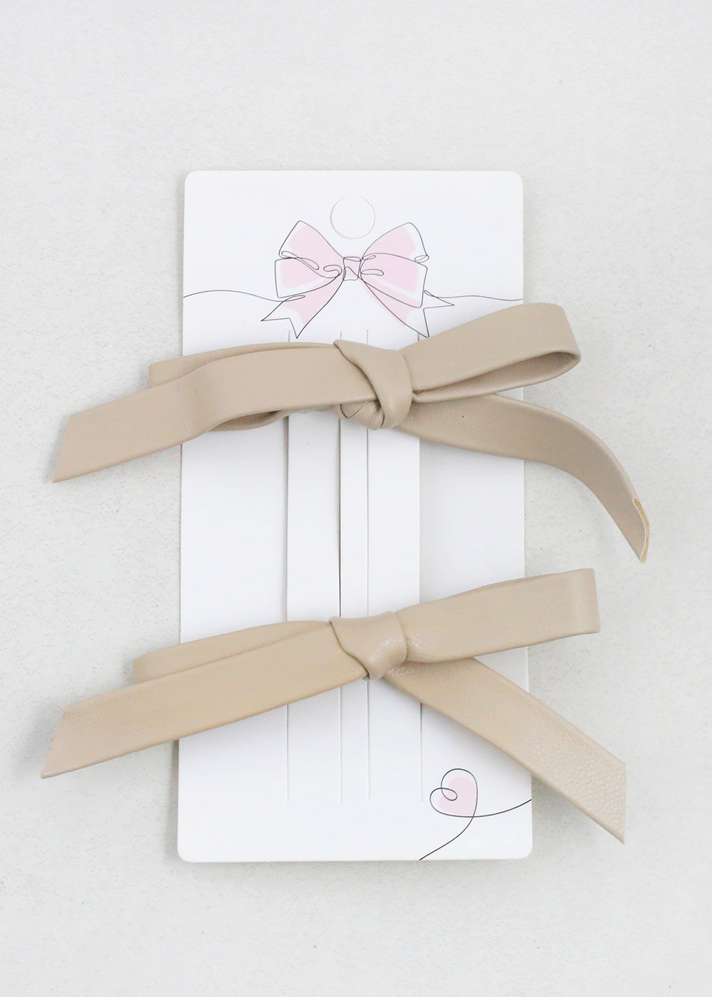 2 PC Chic Faux Leather Bow Hairclip