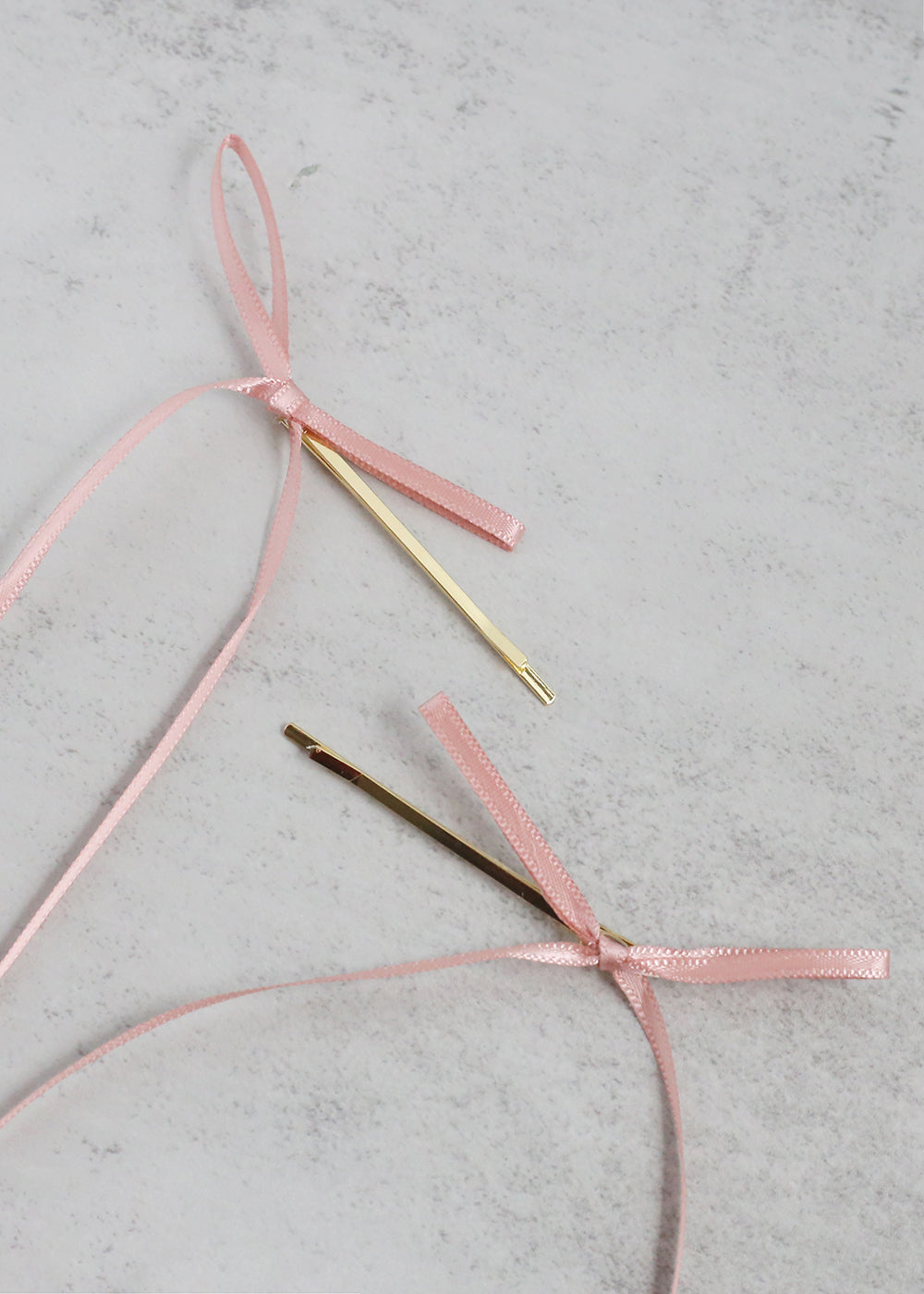 Cute 2 PC Thin Hair Bow Pins