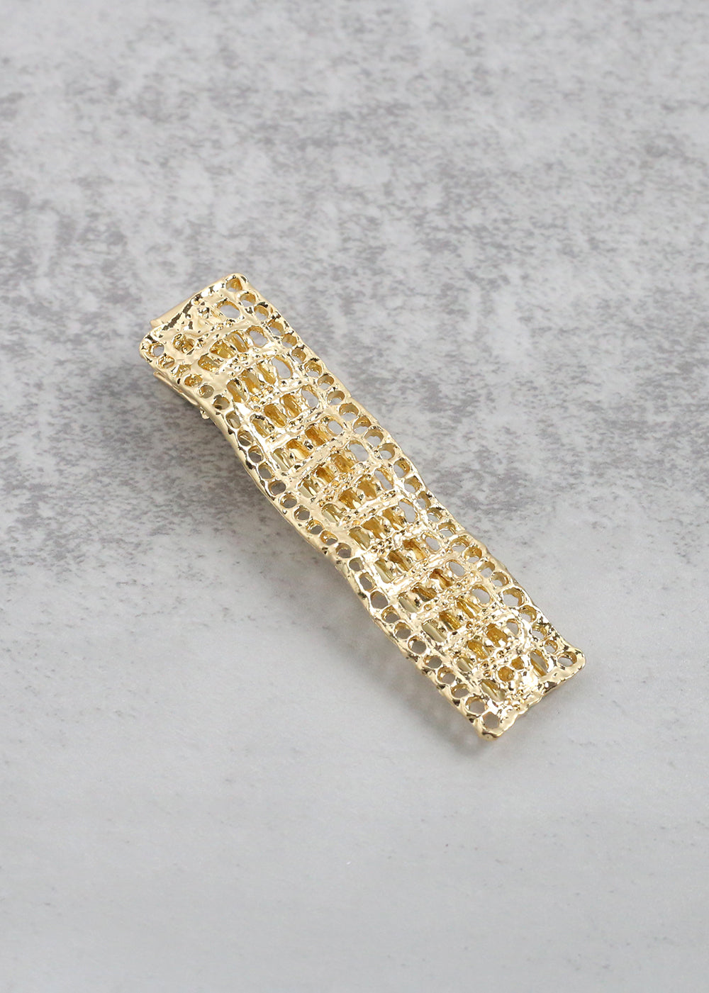 Textured Wavy Rectangular Hair Clip