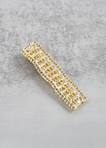 Textured Wavy Rectangular Hair Clip