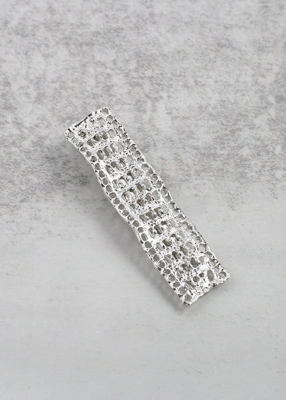 Textured Wavy Rectangular Hair Clip