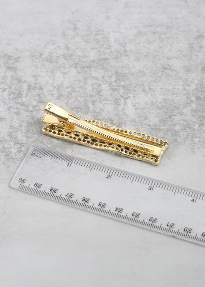 Textured Wavy Rectangular Hair Clip