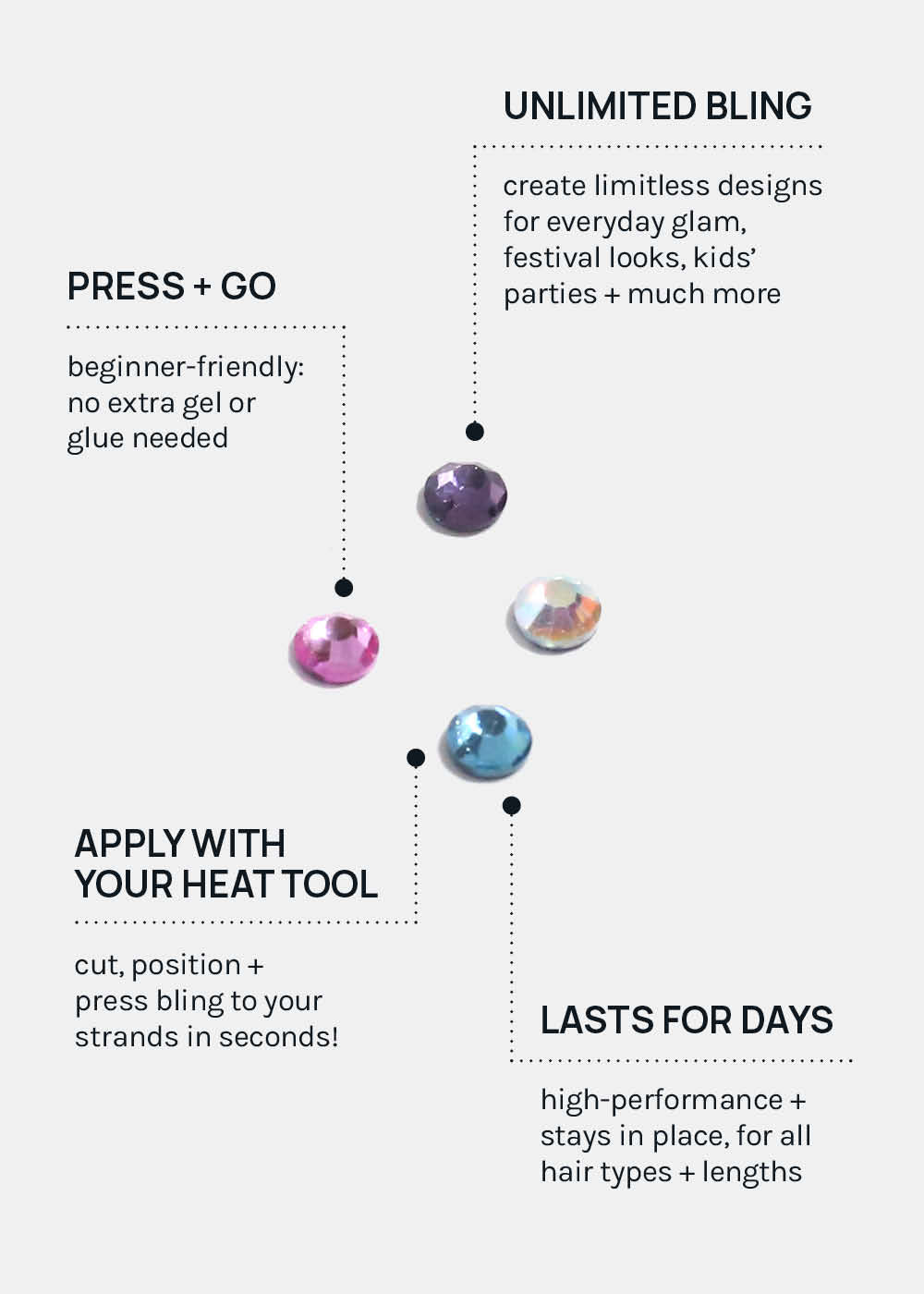 AOA Heat Press-On Hair Crystals
