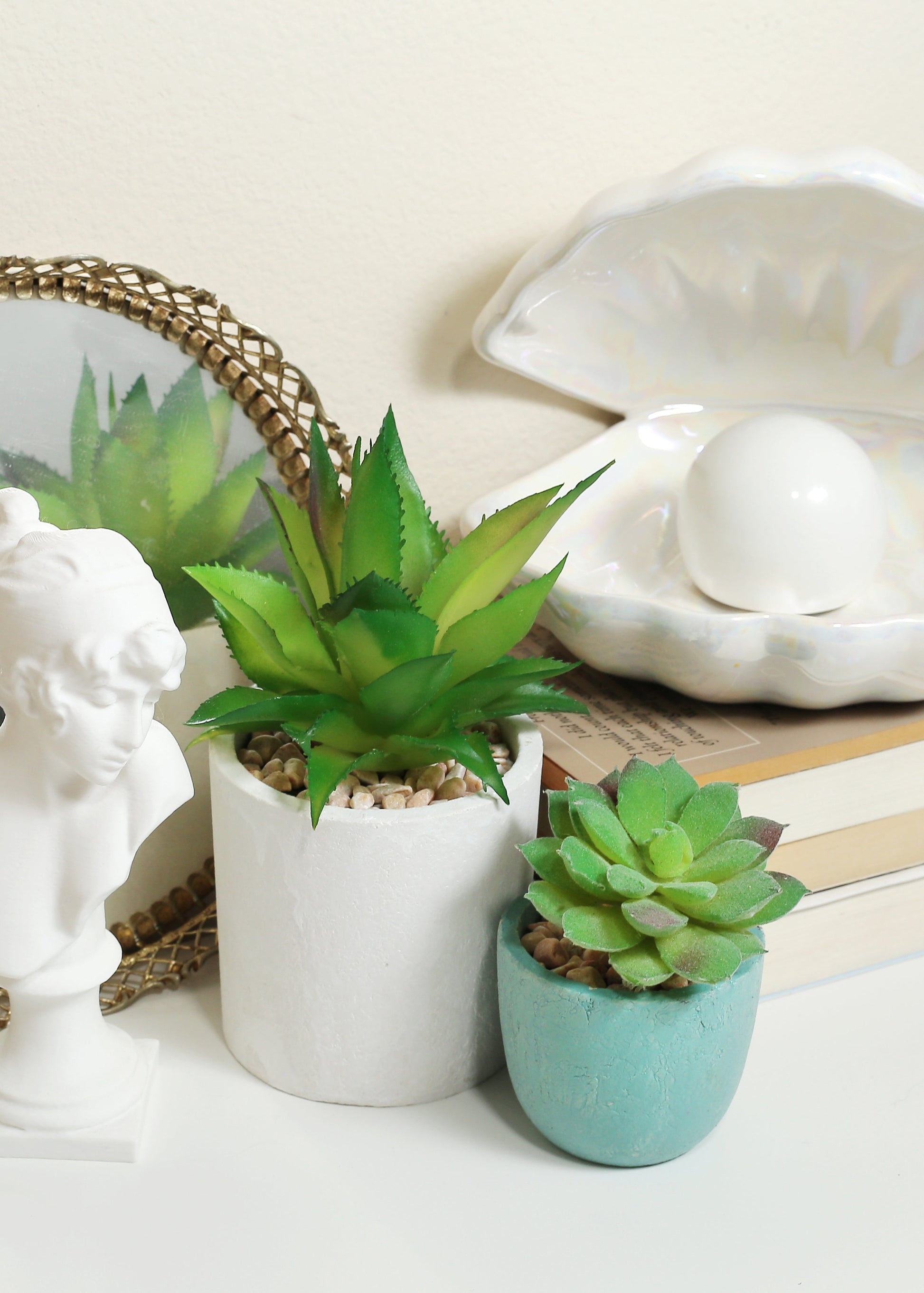 Official Key Items Artificial Succulents - Green Pineapple Head Bonsai