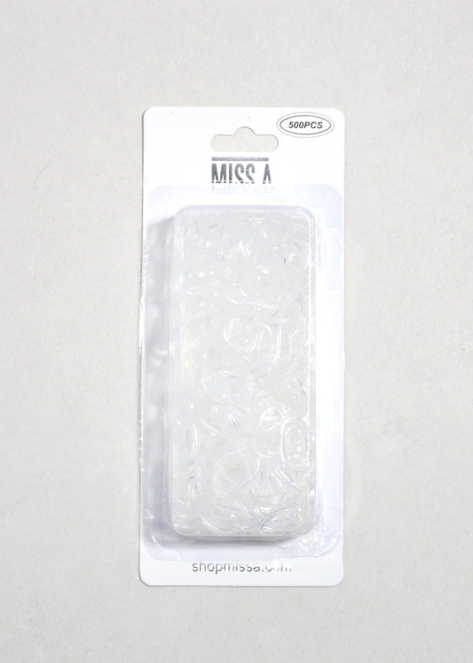 500 PCS Mini Clear Elastic Rubber Hair Bands