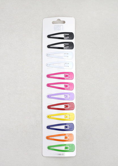 12 PCS Assorted Snap Hair Clips