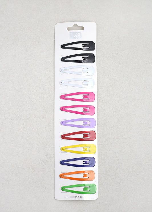 12 PCS Assorted Snap Hair Clips
