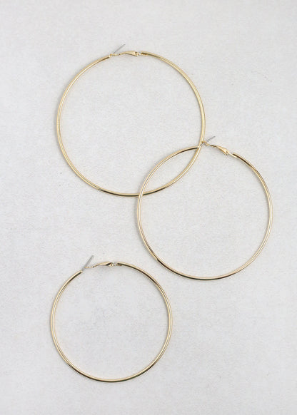 Classic Thin Hoop Earrings - 9mm