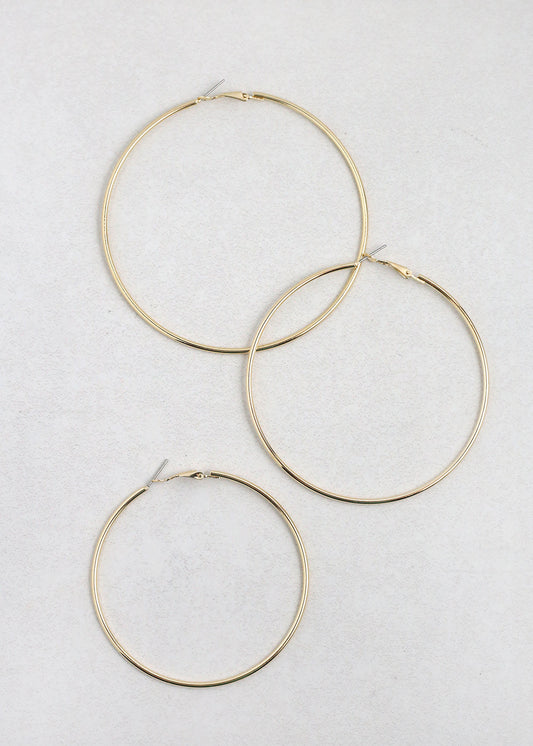Classic Thin Hoop Earrings - 9mm
