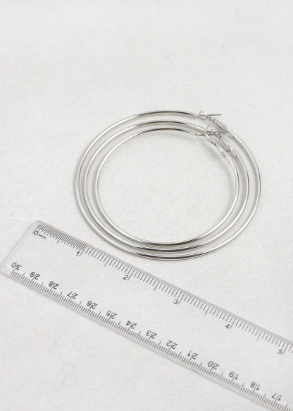 Classic Thin Hoop Earrings - 8 mm