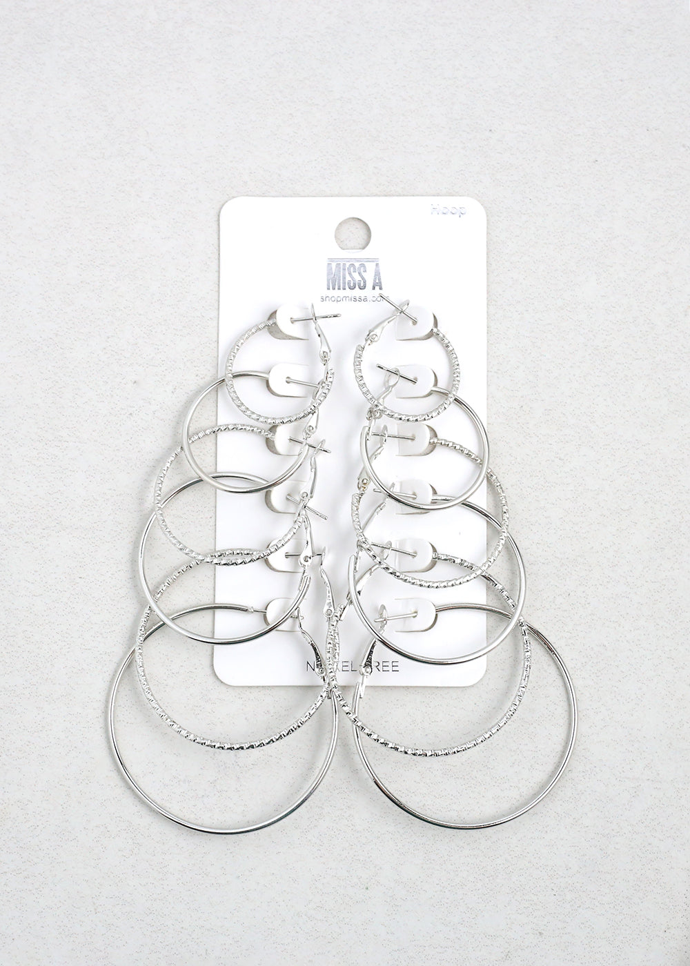 6 Pair Hoop Earring Set