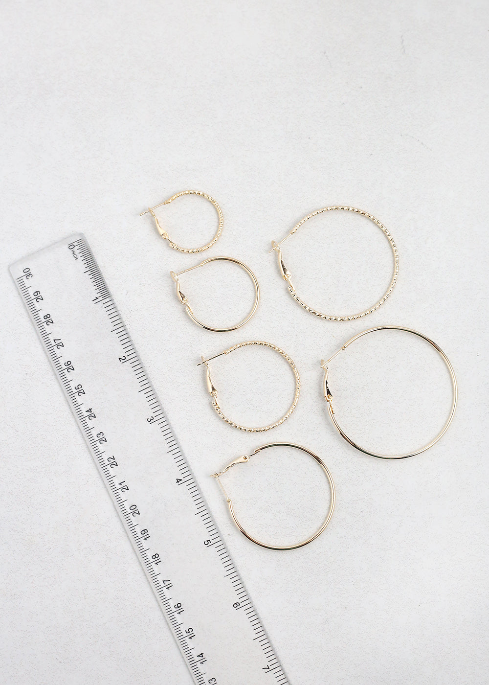 6 Pair Hoop Earring Set