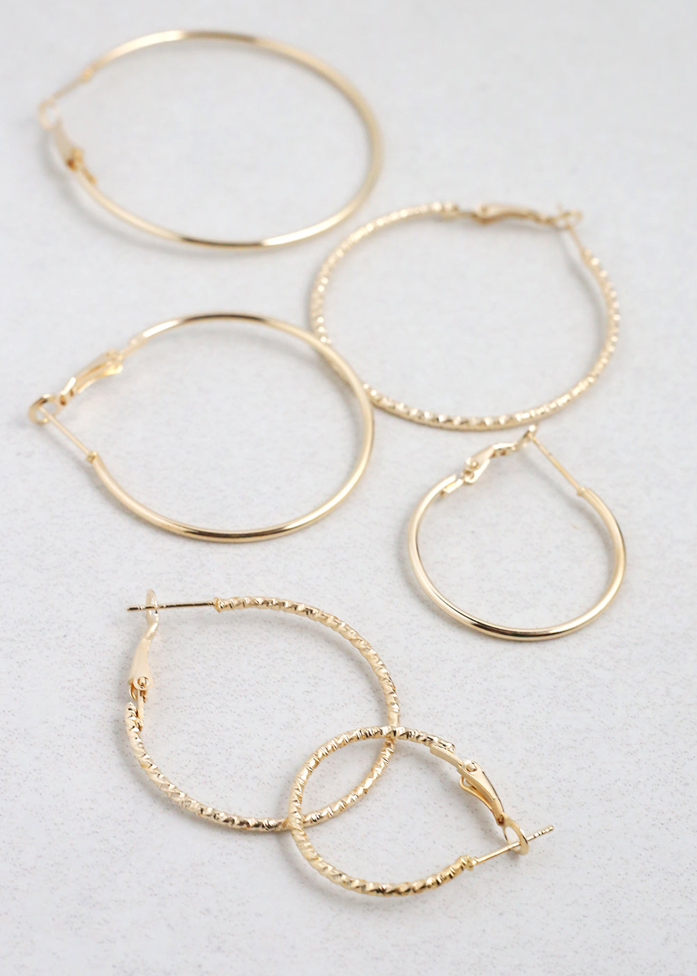 6 Pair Hoop Earring Set
