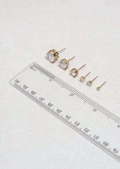 Classic Cubic Zirconia Stud Earrings - Silver