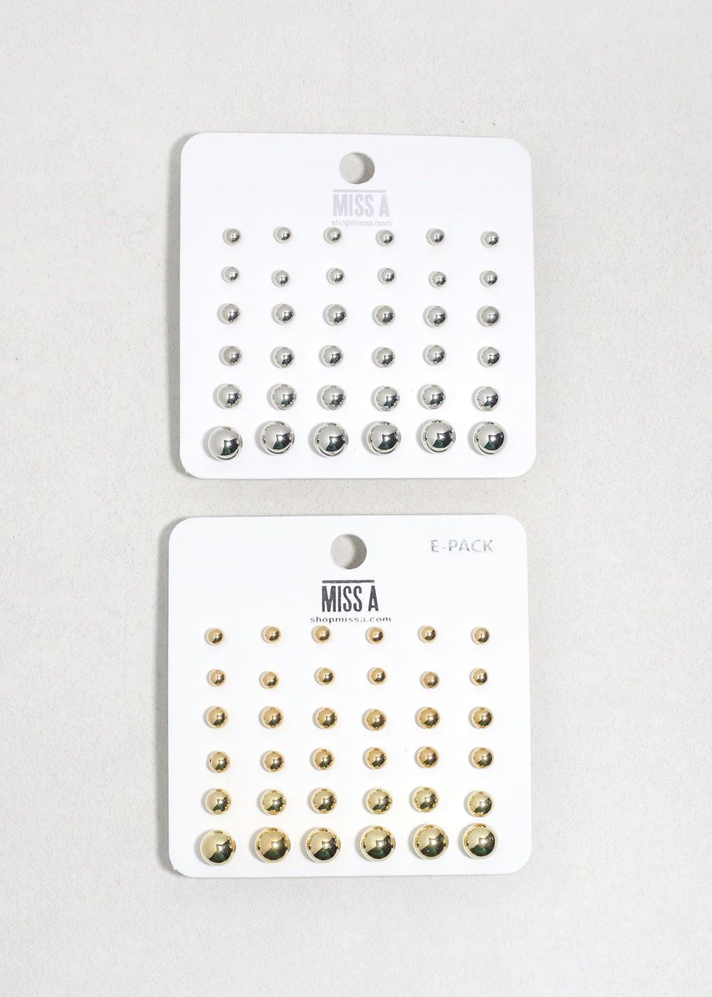 Ball Stud Earring Set - 18 Pairs
