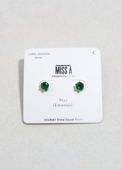 Birthstone Stud Earrings