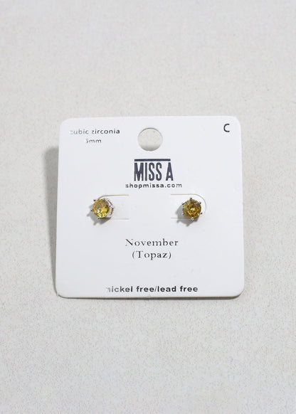 Birthstone Stud Earrings