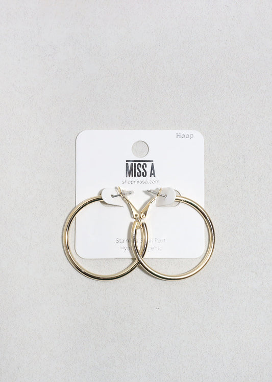 Classic Thick Hoop Earrings - 6mm