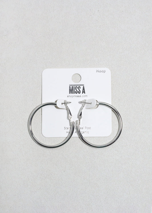 Classic Thick Hoop Earrings - 6mm