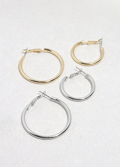 Classic Thick Hoop Earrings - 6mm