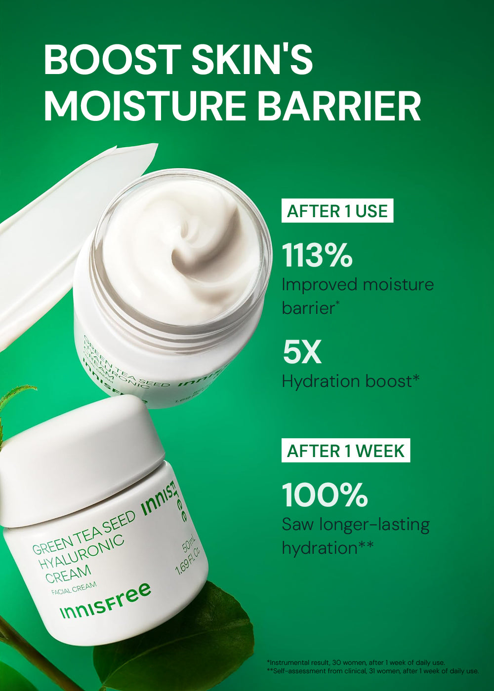 INNISFREE Green Tea Seed Hyaluronic Acid Cream 50ml