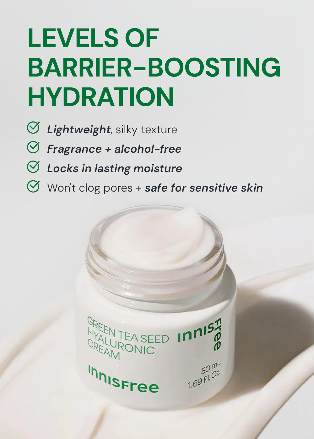 INNISFREE Green Tea Seed Hyaluronic Acid Cream 50ml