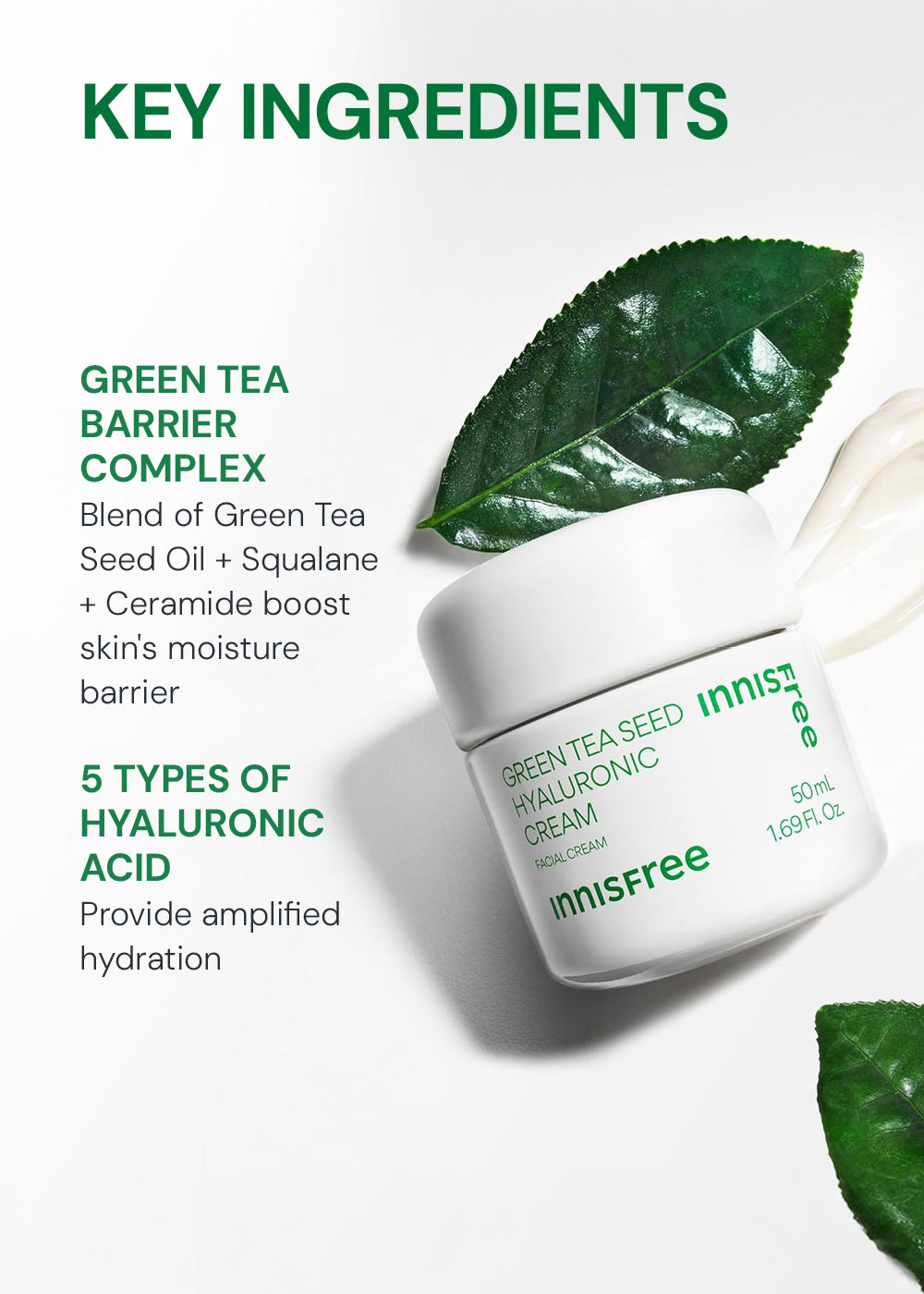 INNISFREE Green Tea Seed Hyaluronic Acid Cream 50ml