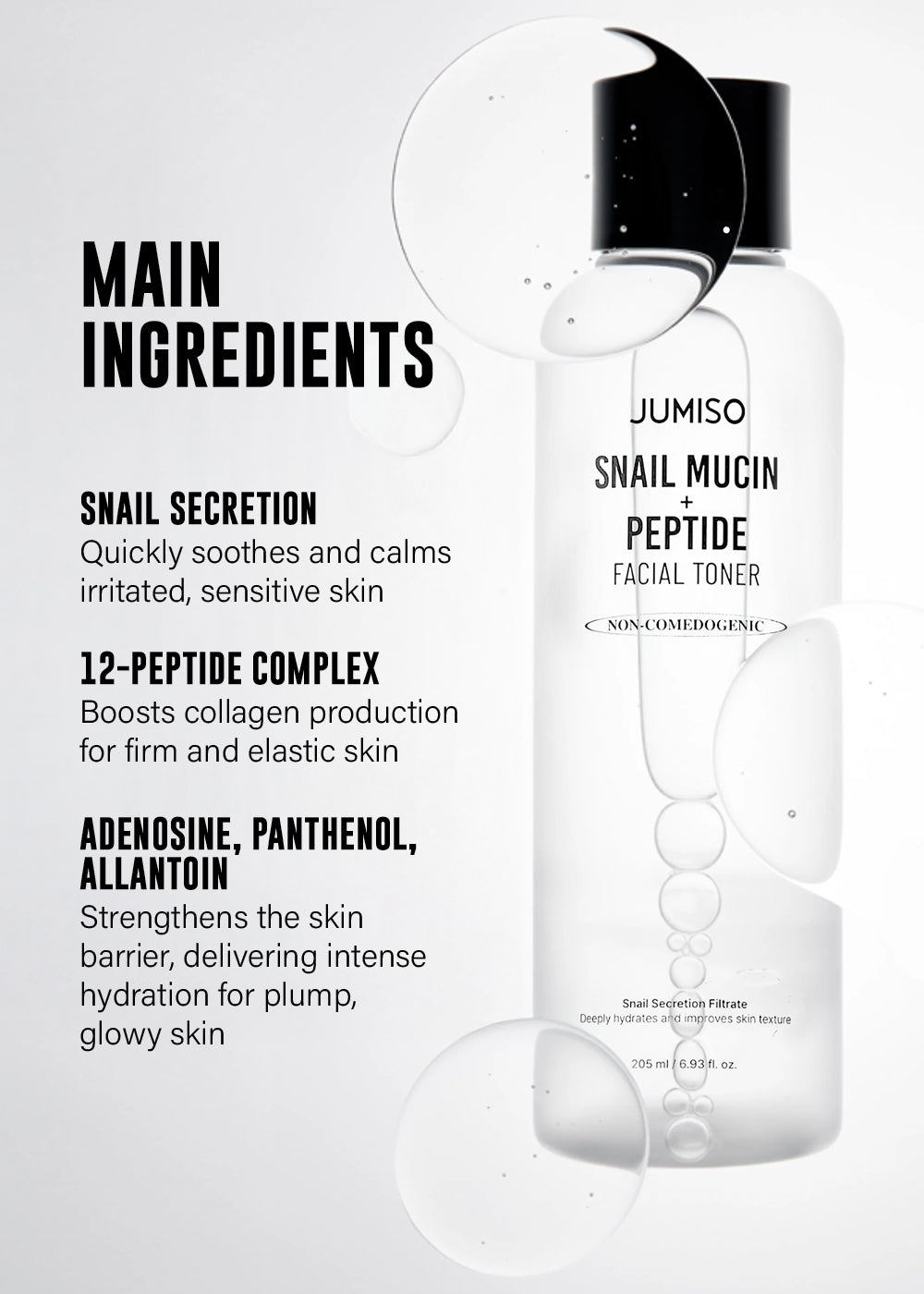 Jumiso Snail Mucin + Peptide Facial Toner 205ml